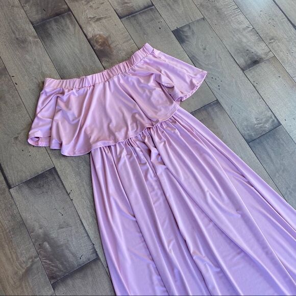 Boutique maternity Dress Pink Maxi Strapless S - Picture 4 of 7